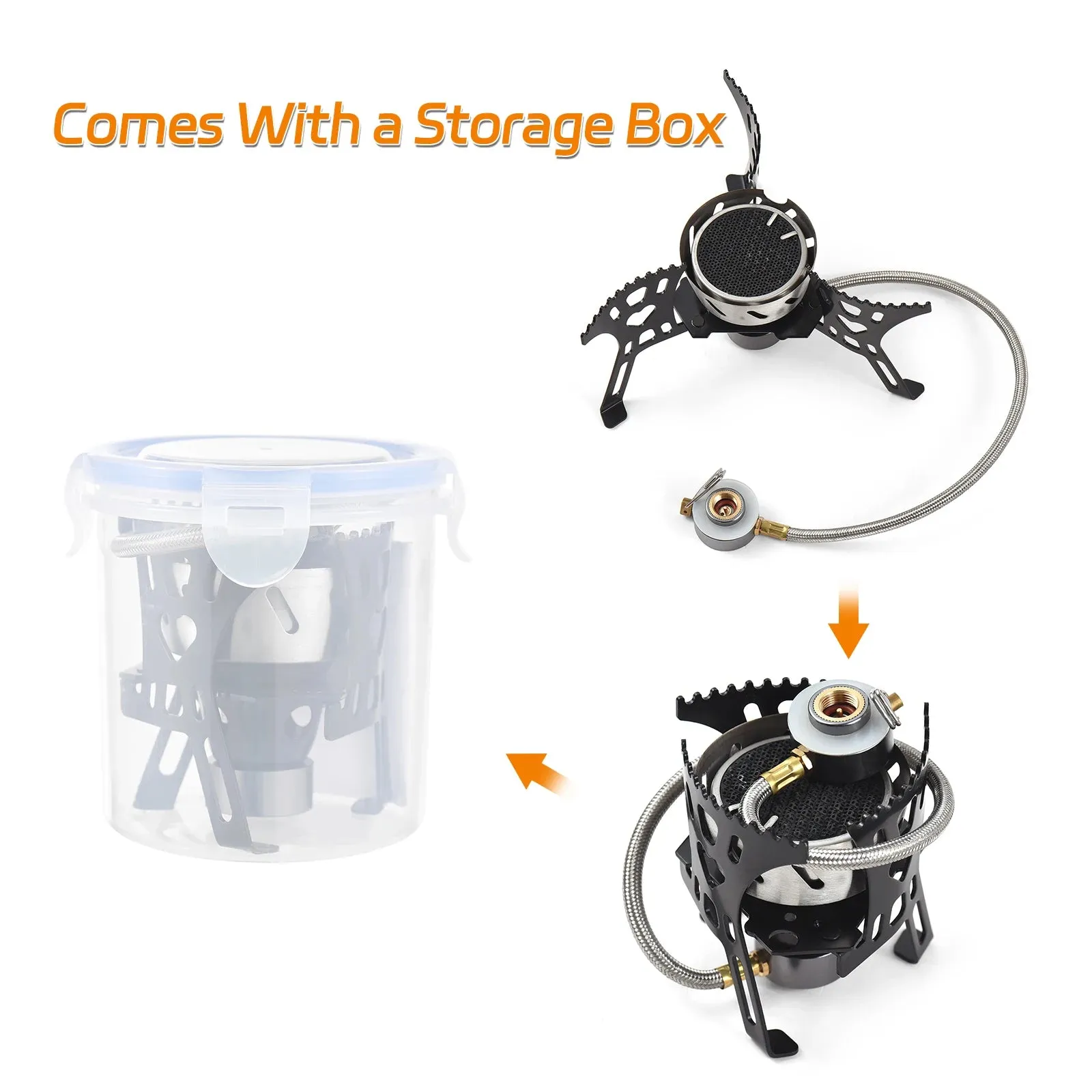 3500W Camping Stove High-Altitude Infrared Portable Gas Stove With Ignition Button for Outdoor Hiking Lightweight and Foldable