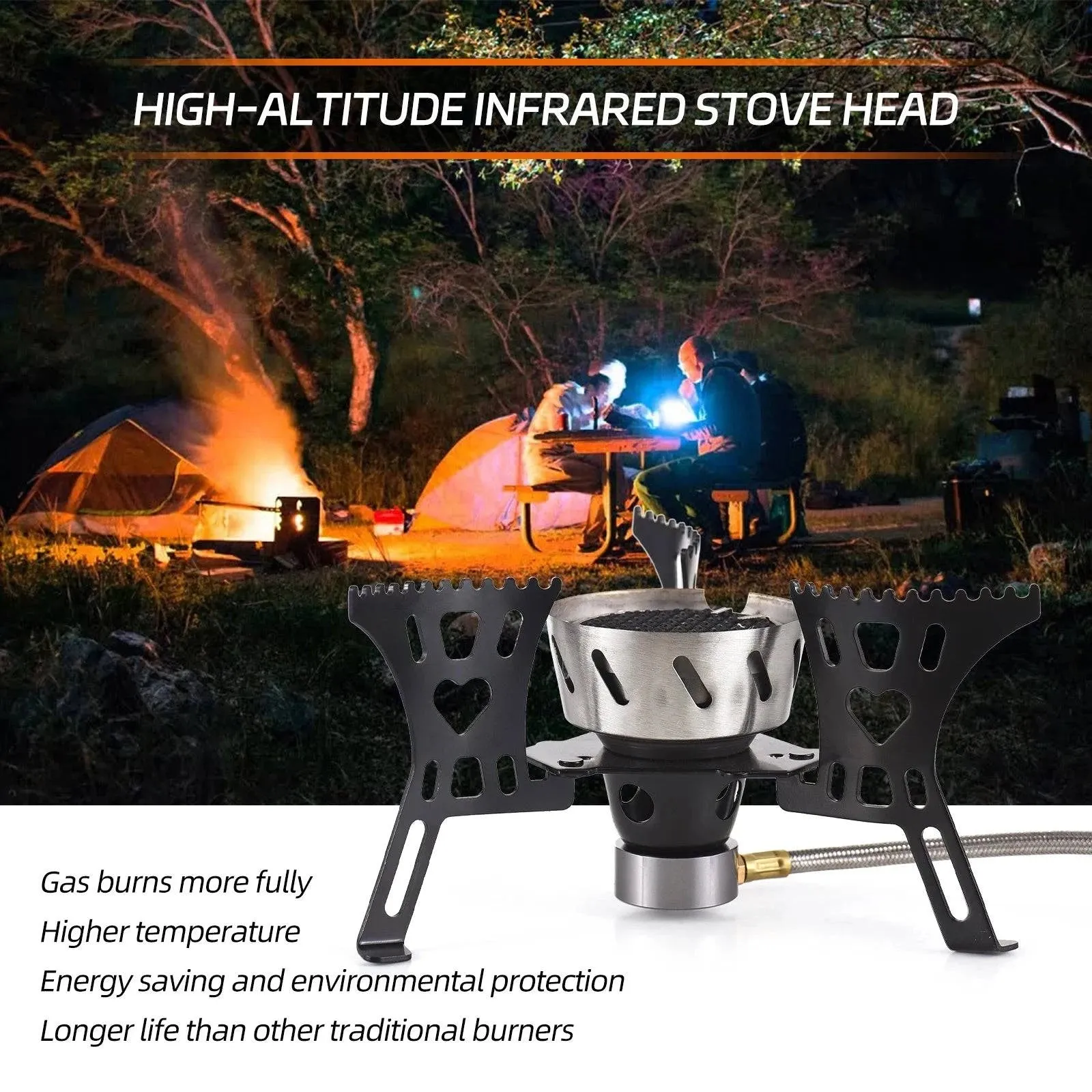 3500W Camping Stove High-Altitude Infrared Portable Gas Stove With Ignition Button for Outdoor Hiking Lightweight and Foldable