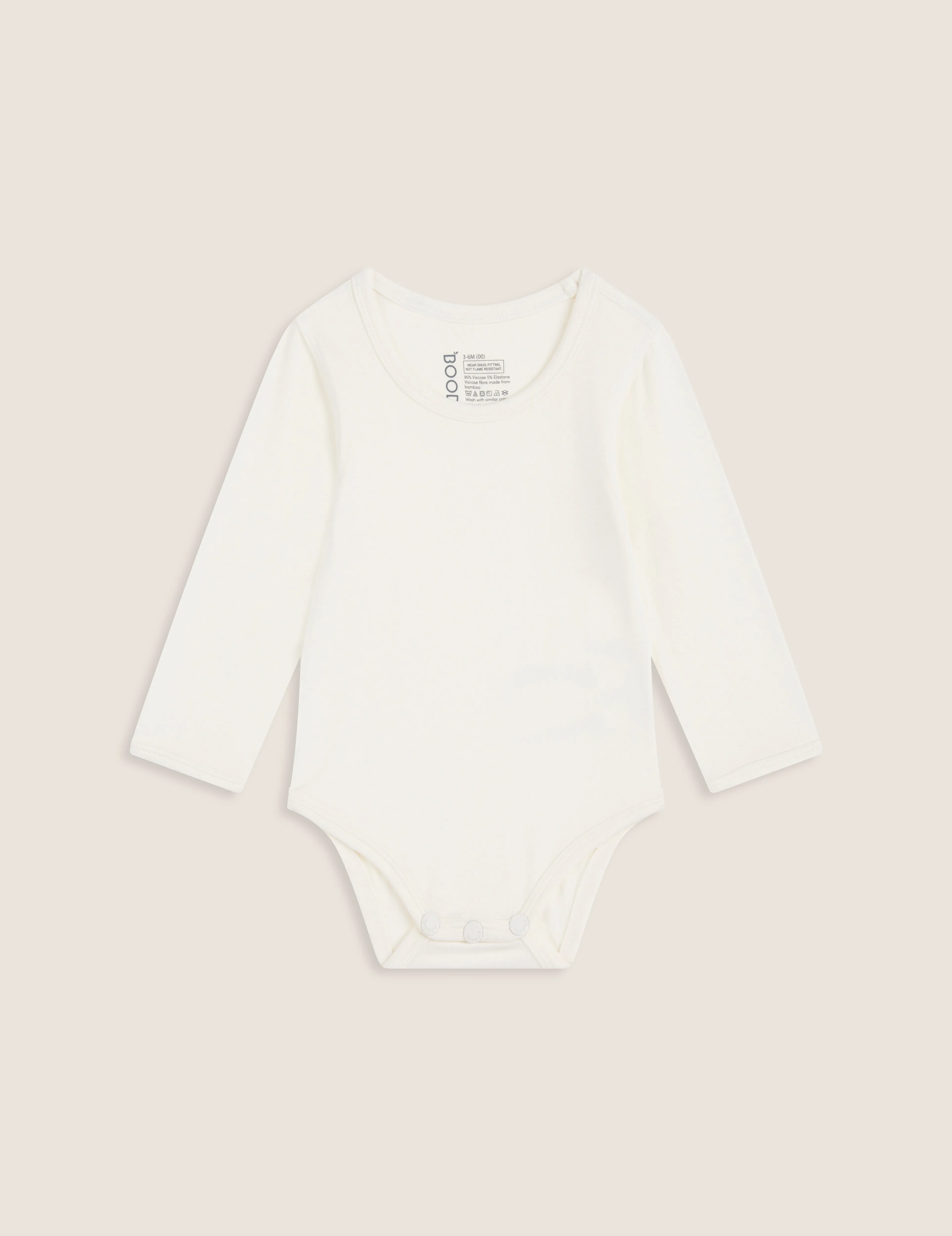 Baby Long Sleeve Bodysuit - Natural White