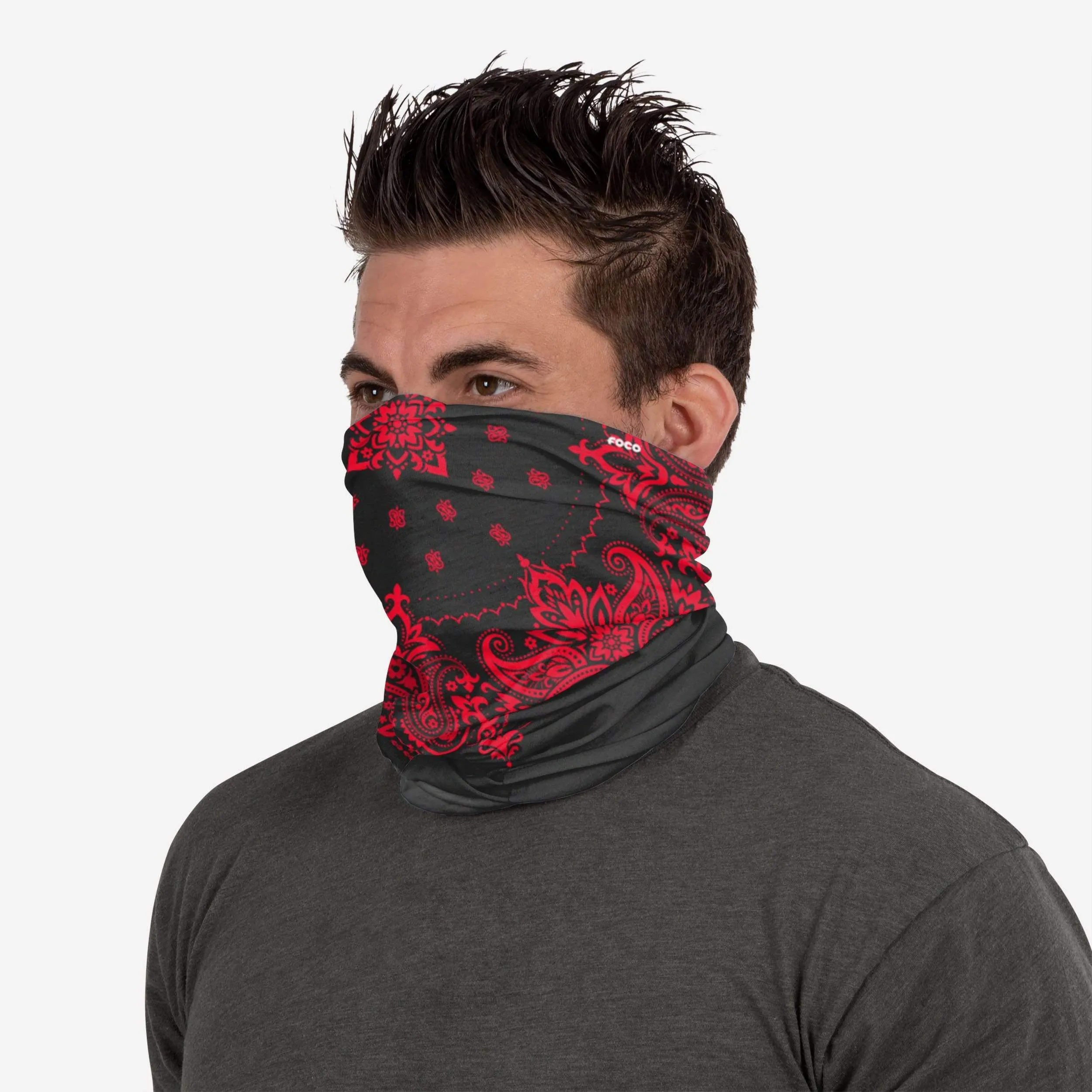 Black & Red Bandana Gaiter Scarf