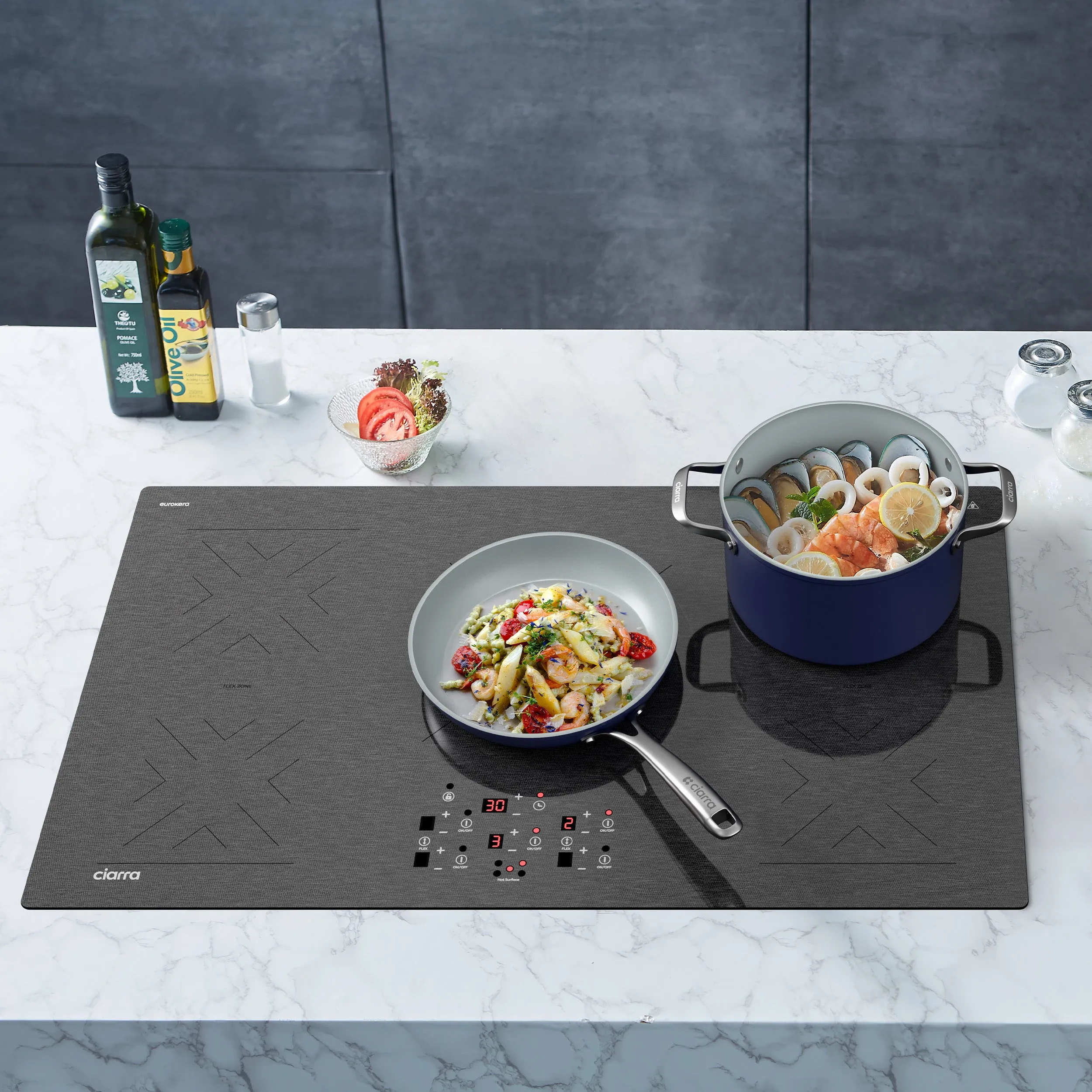 CIARRA 36 Inch Built-in Induction Cooktop 5 Booster Burners with 2 Flex Zone CABIH365BFF-S