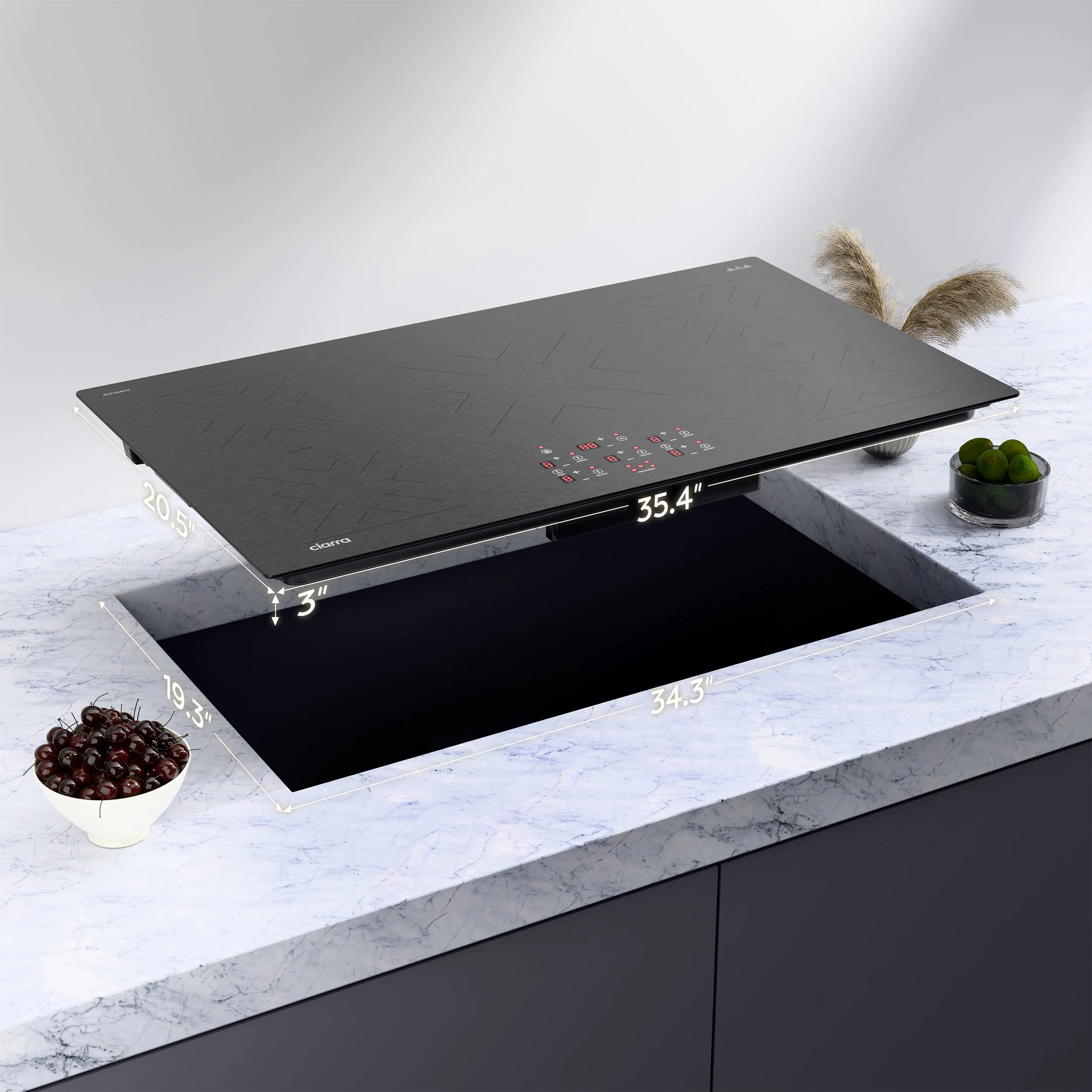 CIARRA 36 Inch Built-in Induction Cooktop 5 Booster Burners with 2 Flex Zone CABIH365BFF-S