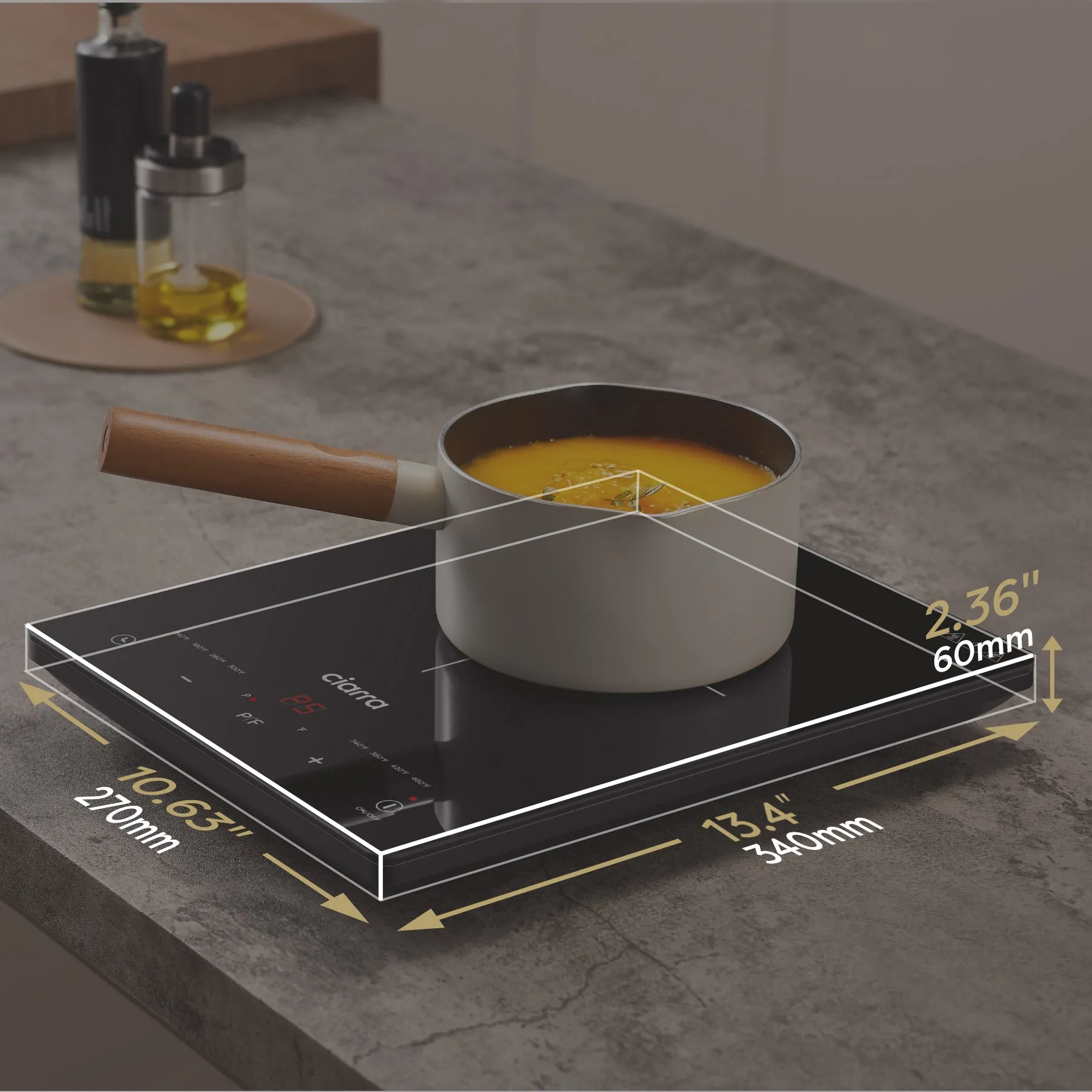 Ciarra Portable Induction Cooktop 1800W with Touch Control CATIH1-OW