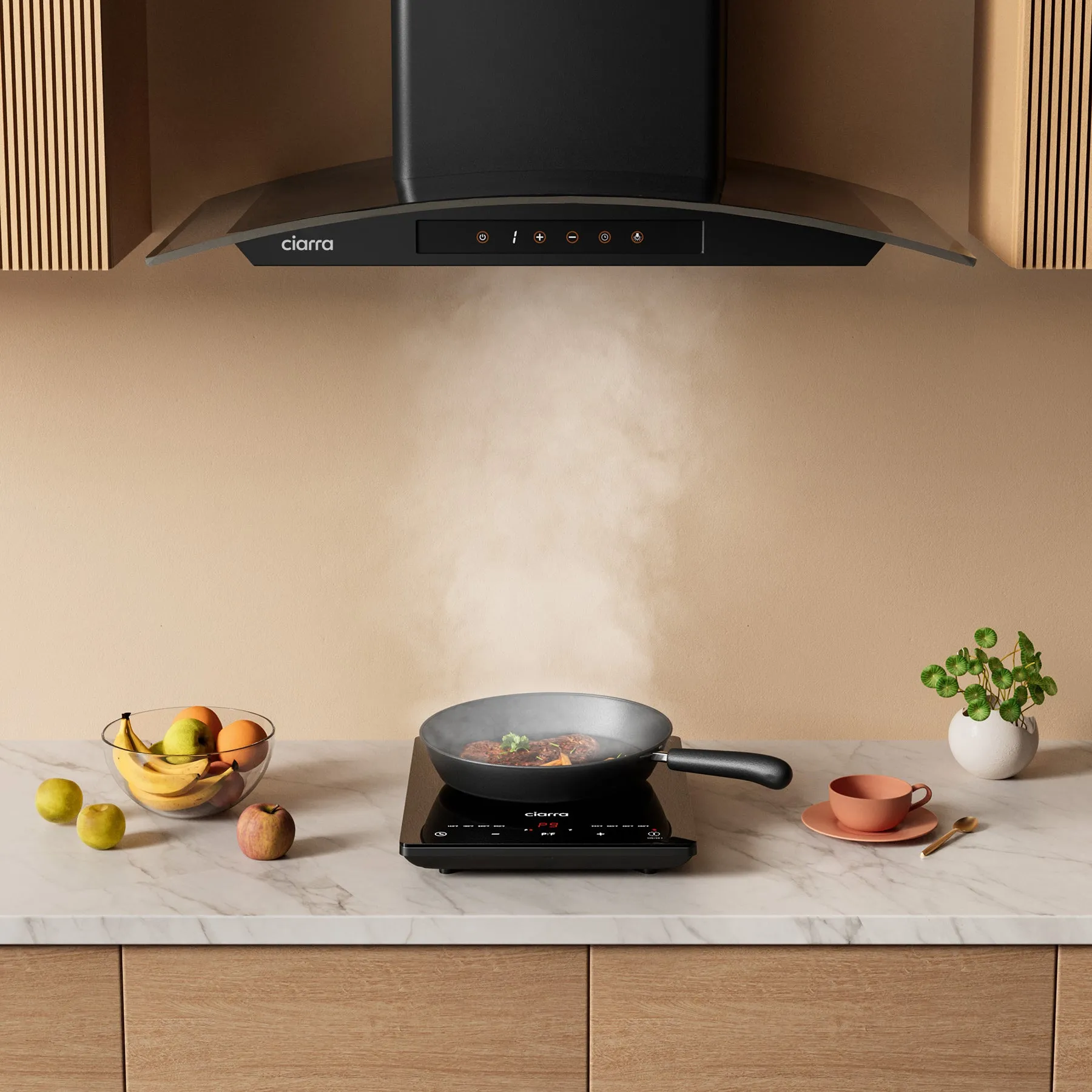 Ciarra Portable Induction Cooktop 1800W with Touch Control CATIH1-OW