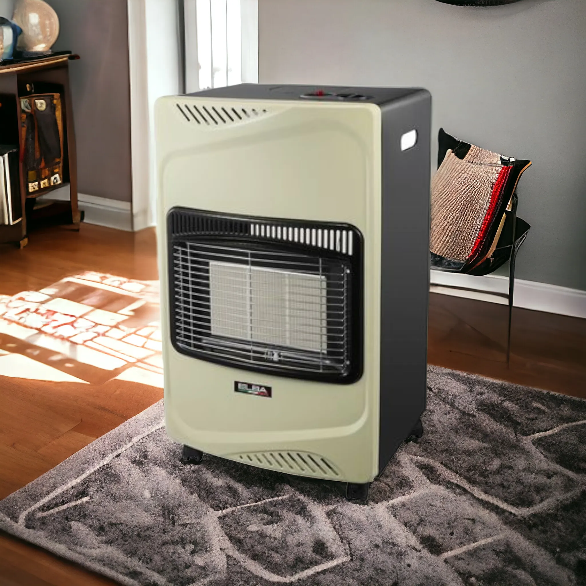 Elba Gas Heater 3-Panel Retro Portabl Cream 16/EL100RC