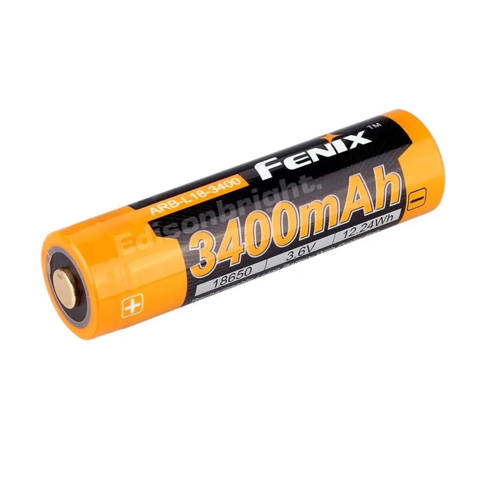 Fenix ARB L18-3400 Protected 3400mAh type 18650 Rechargeable Li-ion Battery for TK75 TK16 P12 TK35 PD35 PD32 TK09 TM26 ARE-X2 ARE-C1 Plus  ARE-C2 and other High Drain Devices