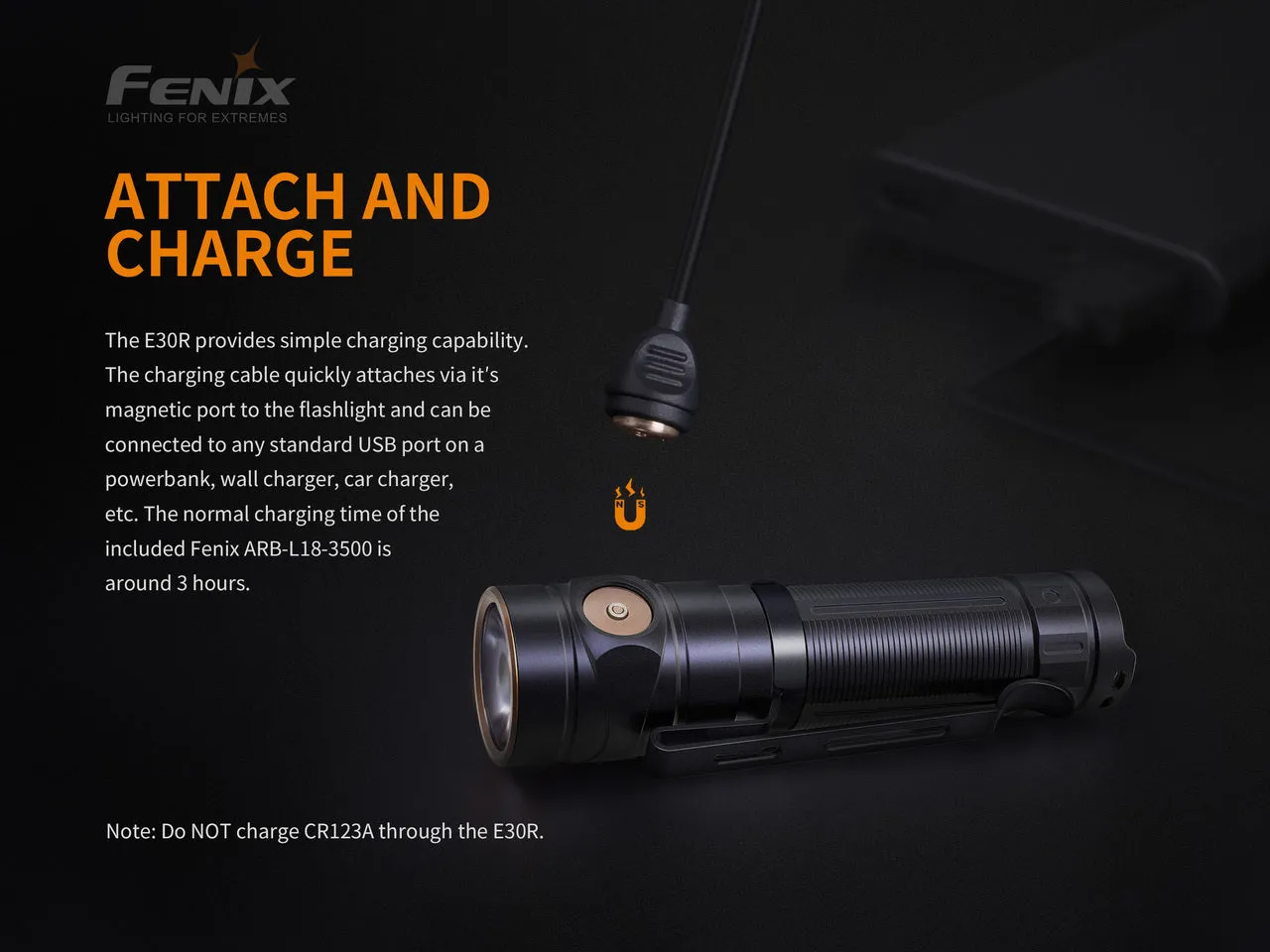 Fenix E30R Luminus SST40 LED Flashlight BLACK