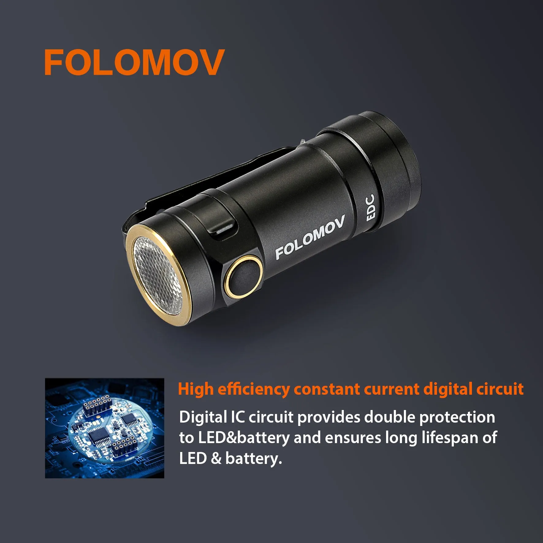 Folomov C2 525lm 14300 Ultra Compact LED Flashlight