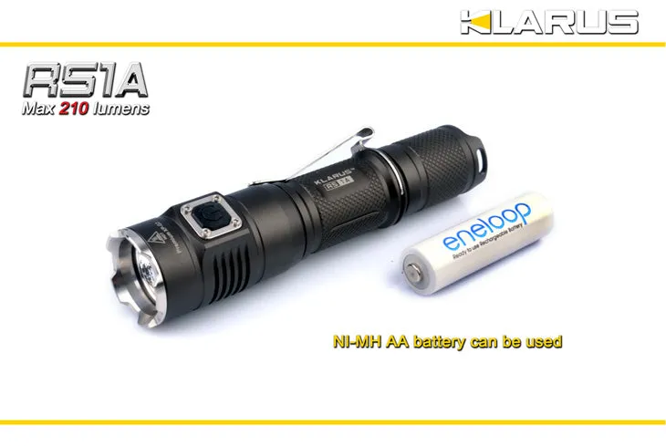 Klarus RS1A XP-G2 AA Rechargeable 210 Lumen LED Flashlight