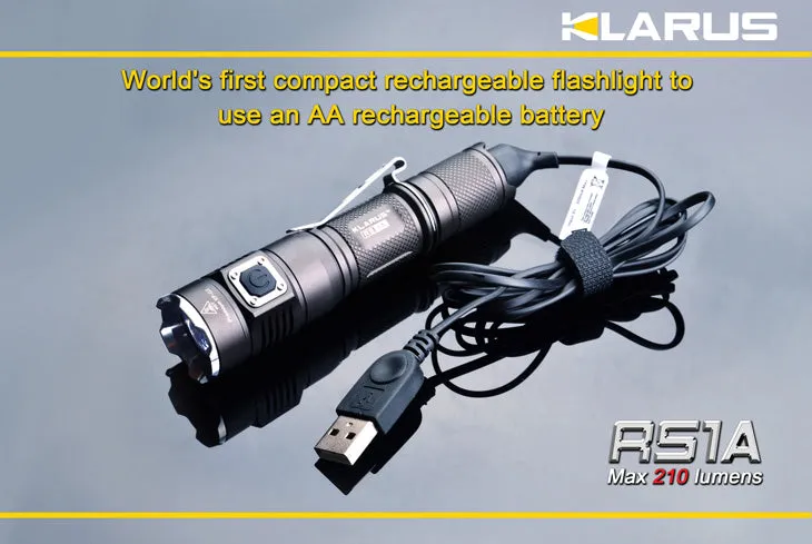 Klarus RS1A XP-G2 AA Rechargeable 210 Lumen LED Flashlight