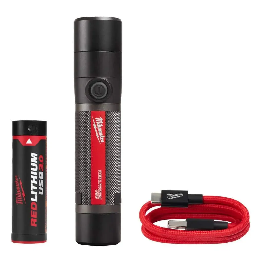 Open Box -  Milwaukee 2160-21 USB Rechargeable 800 Lumens Compact Cordless Flashlight (3 Ah)