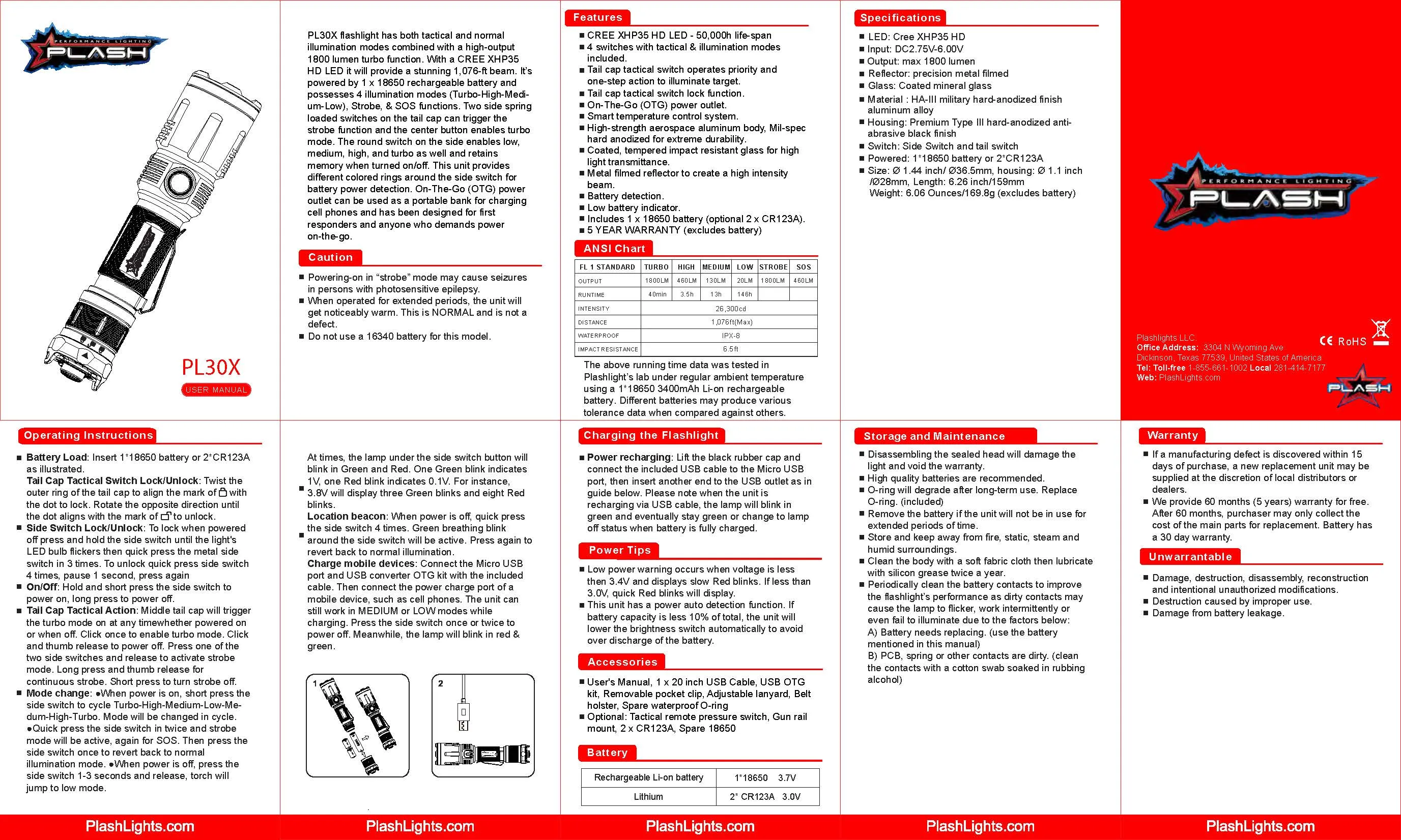 PL30X LED FLASHLIGHT