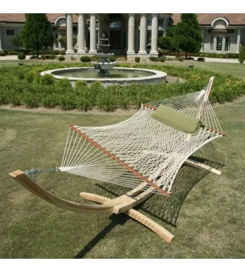 Single White Polyester Rope Hammock