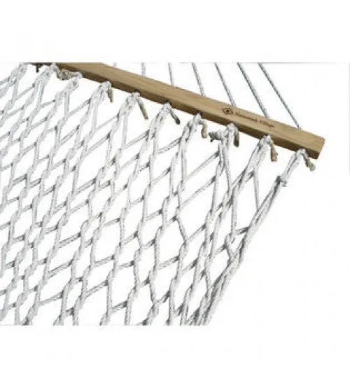 Single White Polyester Rope Hammock