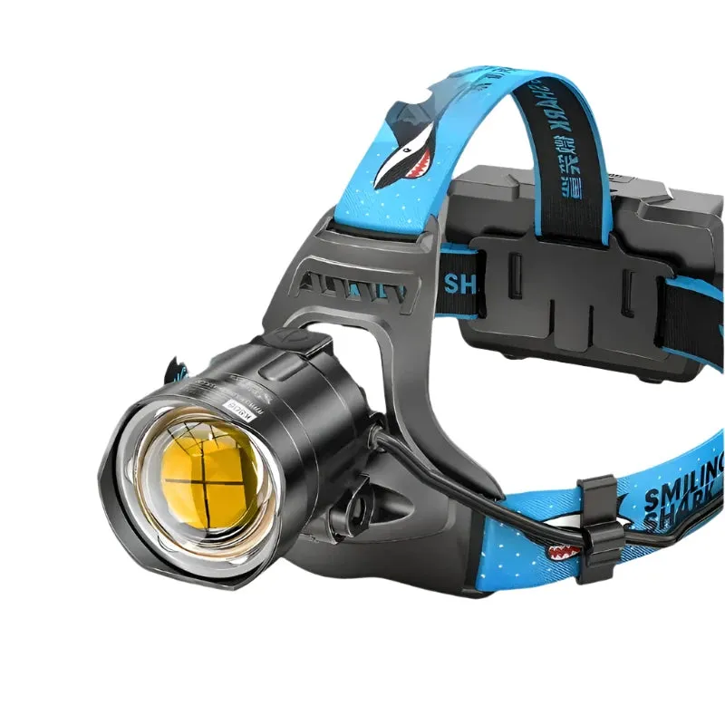 Smilling Shark K808 Super Bright Headlight LED P100 8000LM Headlamp Rechargeable Zoomable Head Flashlight for Camping Hiking