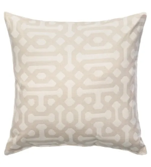 Sunbrella 18x18" Square Designer Pillow - Fretwork Flax