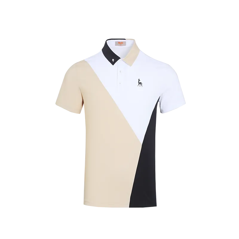 SVG Golf Men's Color Block Short Sleeve Polo Shirt