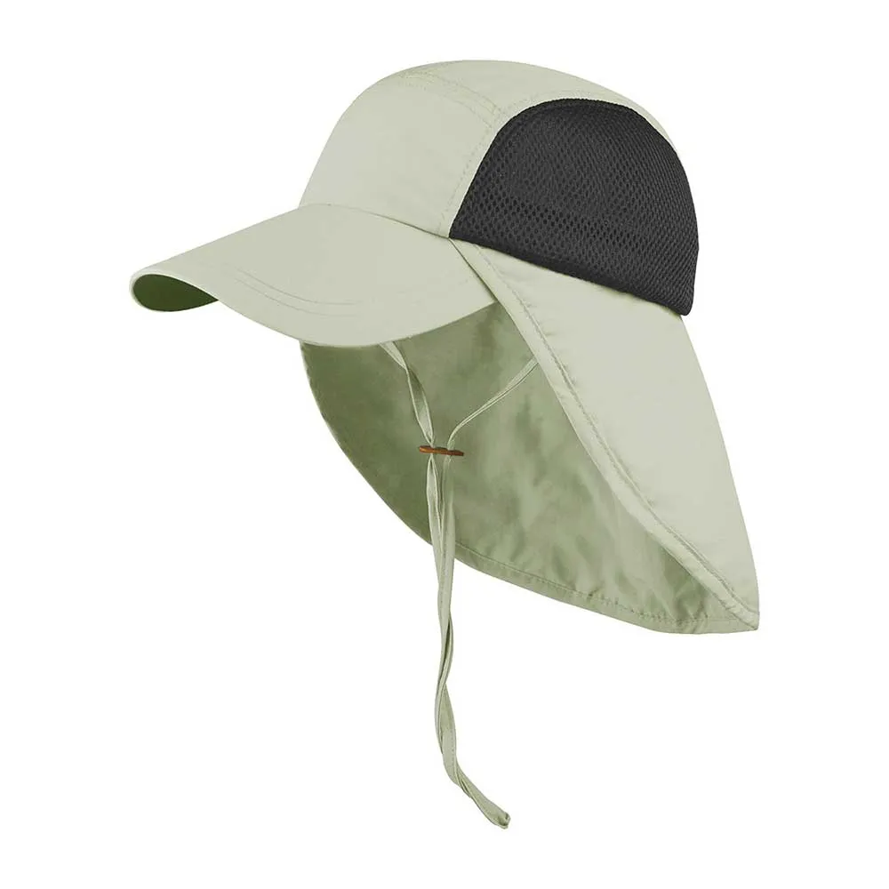 Taslon UV Cap with Flap & Chin Cord