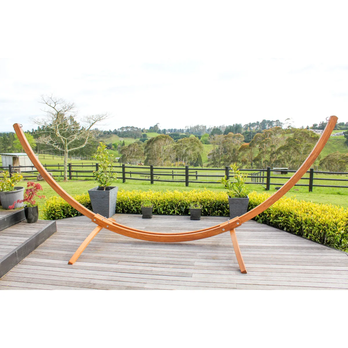 Wooden Hammock Stand and Double Spreader Bar Hammock